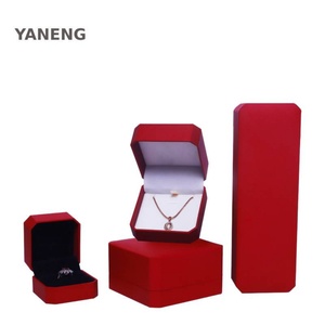 Customized Elegant <b>Red</b> Octagonal Leather Paper Jewelry <b>Box</b> Luxurious Flip Top <b>Gift</b> Packaging for Rings Bracelets - Product Image 2