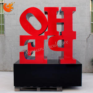 Sculpture extérieure personnalisée en acier inoxydable pour parc et espace vert, accessoires d'art paysager et d'artisanat - Technique de peinture avec lettres anglaises 'Hope' - Product Image 3