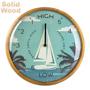 Toptan çam ahşap dekorasyon fonksiyonel için çerçeve gelgit duvar saatleri - Product Image 1