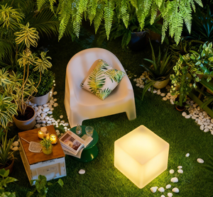 50cm/19.69-inch có thể sạc lại dẫn ánh sáng Cube cho nhựa ngoài trời đồ nội thất hiện đại RGB <span class=keywords><strong>Led</strong></span> Cube ghế cho khách sạn và công viên - Product Image 2