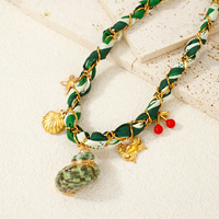 Collier personnalisé en acier inoxydable plaqué or 18 carats avec chaîne à maillons, pendentif multi-éléments DIY, collier en corde coloré, cadeau