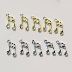 จี้รูปโน้ตดนตรีโลหะผสม ชุบทองและเงิน สำหรับทำต่างหู DIY อุปกรณ์ทำเครื่องประดับ รูปทรงหลากหลาย GJ256 - Product Image 1