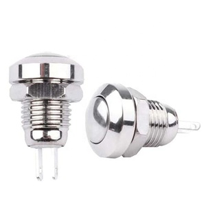 Pequeño 8mm Anti-vandalismo de Metal momentáneo OFF-() cuerno bell interruptor de botón de empuje - Product Image 2