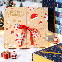 Boîte surprise de Noël, un cadeau par jour, boîte cadeau de Noël à 24 compartiments, boîte coulissante pour petits cadeaux et rouges à lèvres