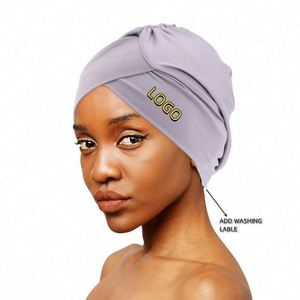 Bonnet de bain turban personnalisé avec logo, élastique, respirant, pour sports de plein air, yoga, plage, fête, réglable - Product Image 1