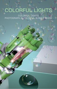 Pistola de Burbujas de Camuflaje Rosa con Luces, Diseño Nuevo de Fábrica <span class=keywords><strong>2021</strong></span>, Regalo de Cumpleaños para Niños, Juguete de Pistola de Burbujas Gatling - Product Image 4