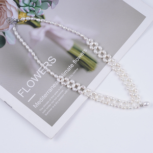 Collar de perlas de agua dulce reales collar de mujer con forma de arroz joyería - Product Image 4