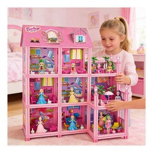 Casa de Juegos de Ensueño para Niños con Piscina, Balcón, Tobogán, Ascensor y Muebles, Juego de Imitación, Regalo para la Familia - Product Image 2