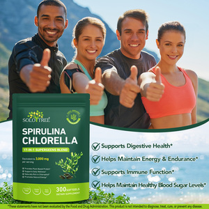 SOLOTREE tablet <span class=keywords><strong>Spirulina</strong></span> dan Chlorella Mini, suplemen kapsul Softgel ekstrak <span class=keywords><strong>Spirulina</strong></span> Chlorella campuran Supergeens 17 dalam 1 - Product Image 5