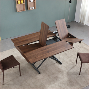 Tavolo Moderno Estensibile per Caffè <span class=keywords><strong>e</strong></span> Pranzo, Arredamento in Legno Trasformabile per Soggiorno <span class=keywords><strong>e</strong></span> Cucina - Product Image 2