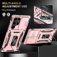 Coque arrière de luxe 3-en-1 en TPU et PC avec support anneau pour Samsung Galaxy S21 S22 S23 S23 Ultra