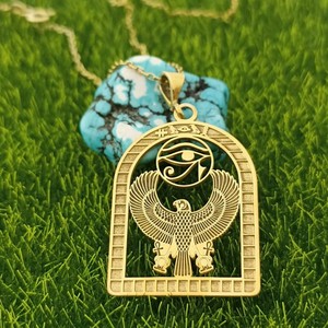 Collar con Colgante del Ojo de Ra del Antiguo Egipto, Acero Inoxidable 316L, Joyería <span class=keywords><strong>Egipcia</strong></span>, Collar del Ojo de Horus, Águila de Horus - Product Image 3