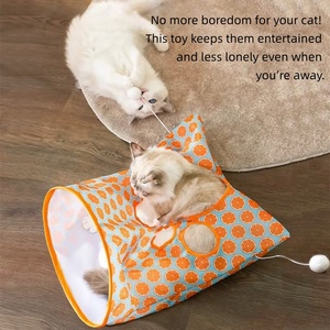 Terowongan Kucing dari Kain Terylene Bermotif Kartun Lucu, Mainan Interaktif untuk Olahraga dan Mengurangi Stres, untuk Penggunaan di Dalam Ruangan - Product Image 4