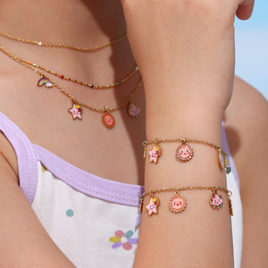 LEPAI Ingrosso Nuovi Accessori per Bambini, Collana in Acciaio Inossidabile Placcato Oro 18K con Simpatici Piccoli Sole e Stelle - Product Image 3