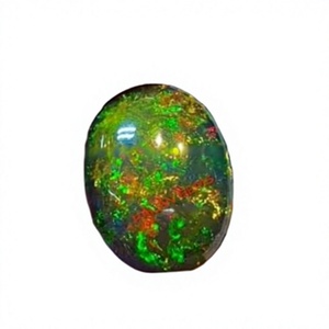 Opale d'Éthiopie noire naturelle de haute qualité, superbe cabochon multicolore, pierre précieuse avec évaluation tierce, taille personnalisable, en vrac - Product Image 1