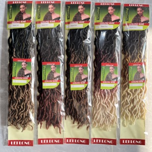 Extensiones de Cabello de Crochet Estilo Gypsy Faux Locs, 3 Tonos Ombre, Onduladas, Goddess Locs, Extensiones de Cabello de Crochet, Faux Locs Completas, 1 Paquete - Product Image 5
