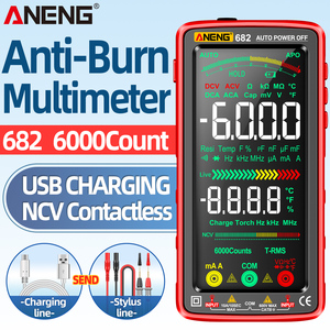 מולטימטר ANENG 682 VA עם תצוגה הפוכה, אמפרמטר, צפצוף, בדיקה, נטען, רב-תכליתי, כלי מדידה חשמליים - Product Image 2