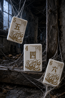 Nouvel ensemble de Mahjong américain gravé en acrylique monocouche 160 tuiles - Thème Halloween : Aberrations nocturnes dévorantes - Horreur sombre gravée