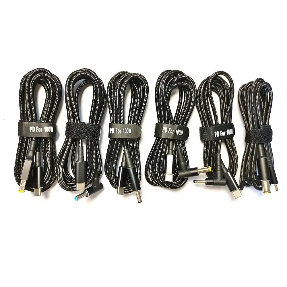 China factory direct batch of black PD to DC fast charge cable suitable for Huawei/Apple/HP data cable laptop computers