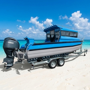 Bateau <span class=keywords><strong>de</strong></span> pêche en aluminium entièrement soudé <span class=keywords><strong>de</strong></span> 25 pieds, cabine <span class=keywords><strong>de</strong></span> pilotage, 8 places, croiseur <span class=keywords><strong>de</strong></span> cabine, bateau en alliage marin <span class=keywords><strong>de</strong></span> qualité 5083 avec remorque - Product Image 1
