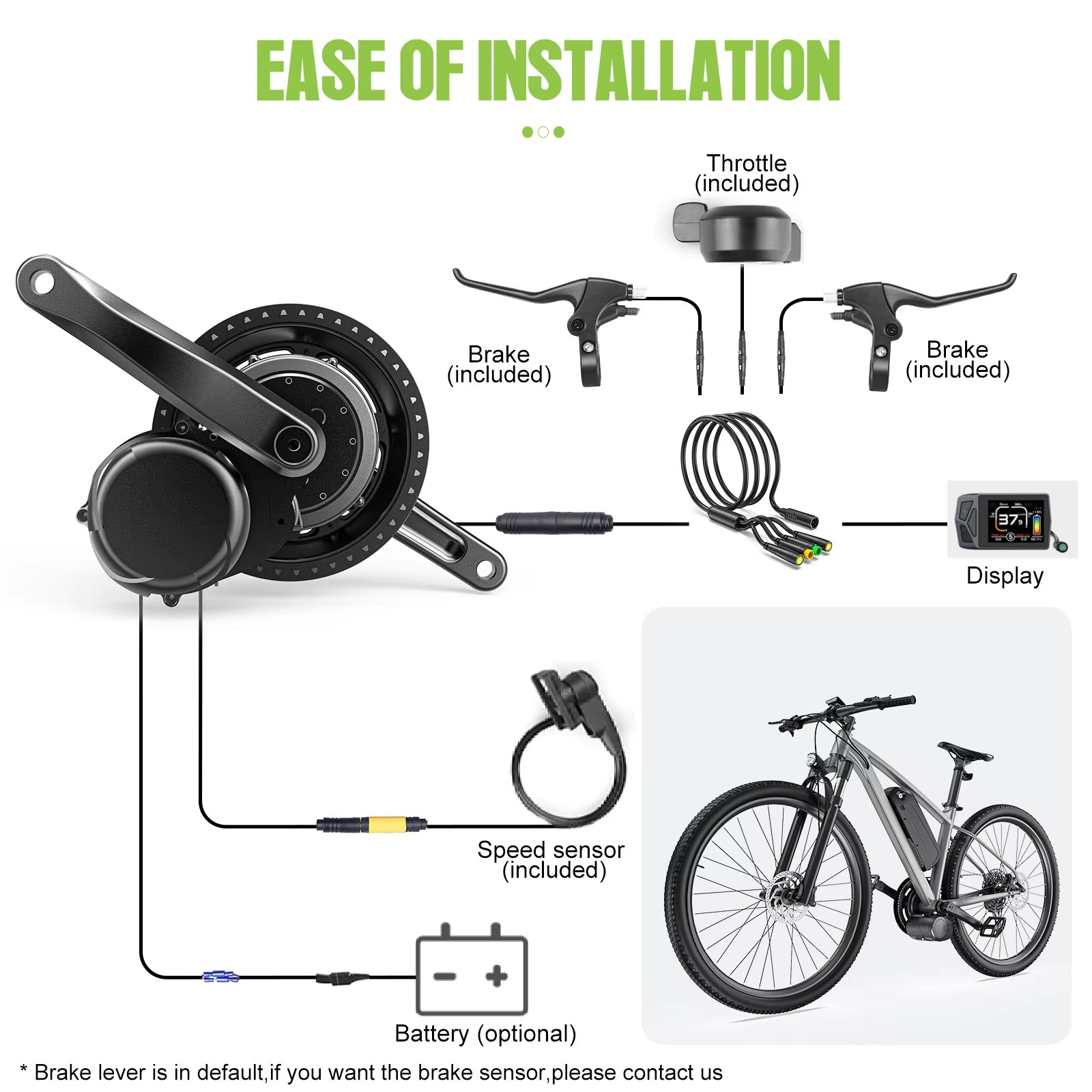 TSDZ 8 Tongsheng 750W 48V Electric Bike Conversion Kit with