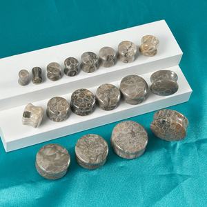 कोरल बेज जेड डबल फ्लैारेड कॉन्टेक्स पत्थर ठोस कान प्लग एक्सपेंंडर 18 pcs/सेट 2g-<span class=keywords><strong>1</strong></span> गेज बॉडी को शादी के लिए गहने - Product Image 3