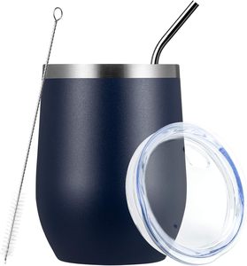 Custom 12oz Double Wall Stainless Steel Vacuum Insulated Coffee Mug Egg Shape Wine Tumbler Travel <b>Cup</b> <b>With</b> <b>Lid</b> for Camping - Product Image 1