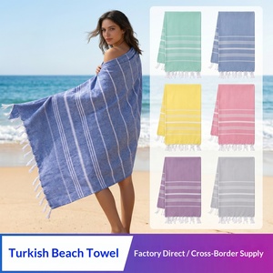 Toalla de Playa Turca de Secado Rápido, Toalla de Baño al por Mayor, 100% Algodón, Protección Solar, Toalla de Algodón Gruesa y Absorbente - Product Image 3