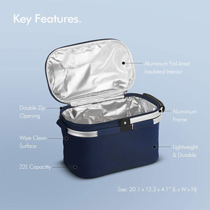 Lớn 30L Cách Nhiệt Có Thể Gập Lại Có Thể Gập Lại Dã Ngoại Ăn Trưa Túi Giữ Mát Du Lịch Ngoài Trời Dã Ngoại Giỏ Làm Mát - Product Image 2