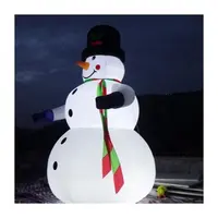 น่ารัก20ft สูงพองมนุษย์หิมะสวมหมวกสำหรับการตกแต่งคริสต์มาสกลางแจ้ง