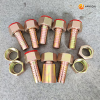 Raccords coudés droits pour tuyaux hydrauliques en acier au carbone, manchons de sertissage haute pression pour machines industrielles