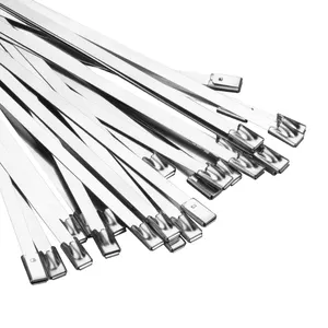 Amostra grátis 10mm Largura Comprimento Diferente 201/304/316 Aço Inoxidável SS304Zip Laços Natural Cable Tie
