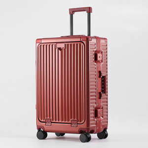 Valise trolley en polycarbonate pour voyage avec porte-gobelet, valise à double roulettes sans fermeture éclair - Product Image 2