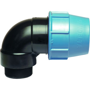 Codo macho de plástico PP 40X1 \ "1/2 \" Superficie Lisa Mirilla NPT Rosca Forja Technics Tamaño 16mm para agua - Product Image 2