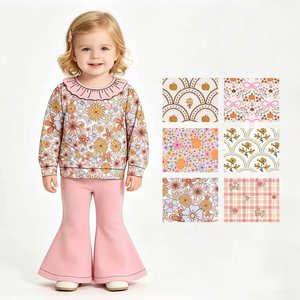 Vêtements pour filles style boutique personnalisée, décontractés, à motifs fleurs de citrouille, tenues d'automne pour tout-petits, nouvelle mode pour enfants, prix usine, vente en gros de vêtements pour bébés - Product Image 2