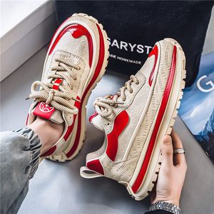 Scarpe Casual Sportive da Uomo con Superficie in Rete, Punta Rotonda, Taglio Basso, Traspiranti, Suola Spessa, Stile Basket - Product Image 3