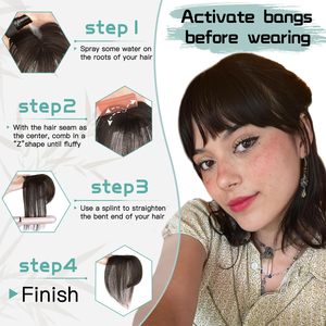 Perruque <span class=keywords><strong>de</strong></span> cheveux naturels tissée à la main avec frange, petite perruque en filet T 4x6, <span class=keywords><strong>postiche</strong></span> pour couvrir la ligne des cheveux - Product Image 3
