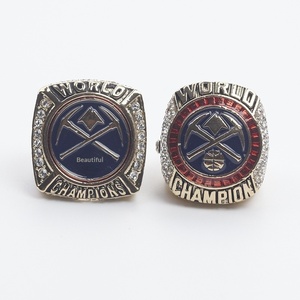 . Ensemble de <span class=keywords><strong>2</strong></span> bagues de championnat des Denver Nuggets 2023, n° 15 <span class=keywords><strong>Nikola</strong></span> Jokic MVP, objet de collection sportif, alliage de pierre naturelle, ensemble de <span class=keywords><strong>2</strong></span> pièces - Product Image 2