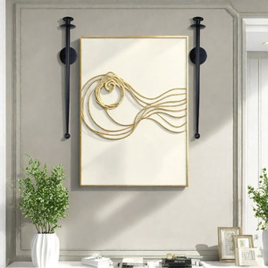 Aplique de Pared de <span class=keywords><strong>Hierro</strong></span> Minimalista Moderno, Portavelas de Metal Negro Mate para Sala de Estar, Dormitorio y Decoración del Hogar, Adorno Colgante de Pared - Product Image 1