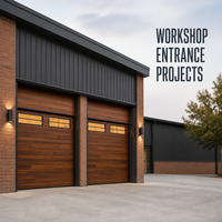 Porte de garage enroulable moderne en aluminium à grain de bois avec panneaux horizontaux pour projets de villas, usines et ateliers