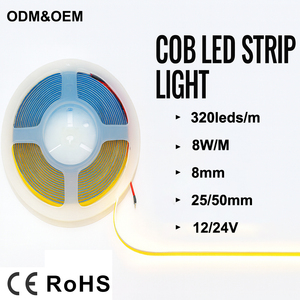 Bande <span class=keywords><strong>LED</strong></span> COB sans points DC12V 24V, 320 <span class=keywords><strong>LED</strong></span>/m, <span class=keywords><strong>ruban</strong></span> lumineux linéaire flexible, CRI 90, 8mm, éclairage uniforme <span class=keywords><strong>pour</strong></span> armoire, <span class=keywords><strong>TV</strong></span>, miroir, décoration - Product Image 5