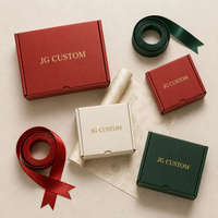Boîte d'expédition pliable en carton ondulé kraft de luxe personnalisée rouge, verte et or avec estampage à chaud pour cadeaux de Noël