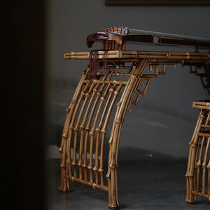 Handmade Bamboo Qin <b>Table</b> <b>Set</b> Chinese Style Guqin Desk And Stool For Living Room - Product Image 4
