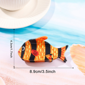 Vente en gros d'accessoires pour cheveux en plastique, poissons tropicaux et requins, style dessin animé mignon, style européen et américain, pour femmes - Product Image 6