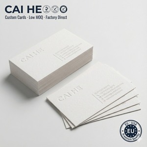 Biglietti da Visita Eleganti Personalizzati - Carte Premium in Carta di Cotone Bianca con Stampa Tipografica (Rilievo) - Direttamente dalla Fabbrica - Product Image 1