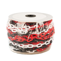 Chaîne de sécurité en plastique PE colorée, résistante aux intempéries, pour le contrôle des foules et la signalisation, 6 mm, pour portes, allées, garages et protection des enfants