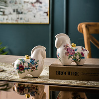 Figurine de cheval en céramique porte-bonheur pour la prospérité, décoration de bureau, salon, meuble TV, cadeau de déménagement