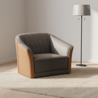 Canapé-lit moderne en cuir écologique confortable et personnalisable de la marque 4S Store, design italien Miniscuit pour hall d'hôtel, café