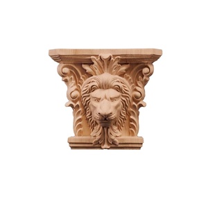 Capiteles de madera maciza 2025, adorno de la parte superior de las columnas, capital de Acanthus de cuatro lados o completo/medio redondo - Product Image 1