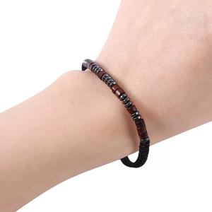 Hecho a mano inspirador código Morse cuentas de madera cuerda tejida amistad pulsera ajustable mujeres hombres al por mayor - Product Image 4